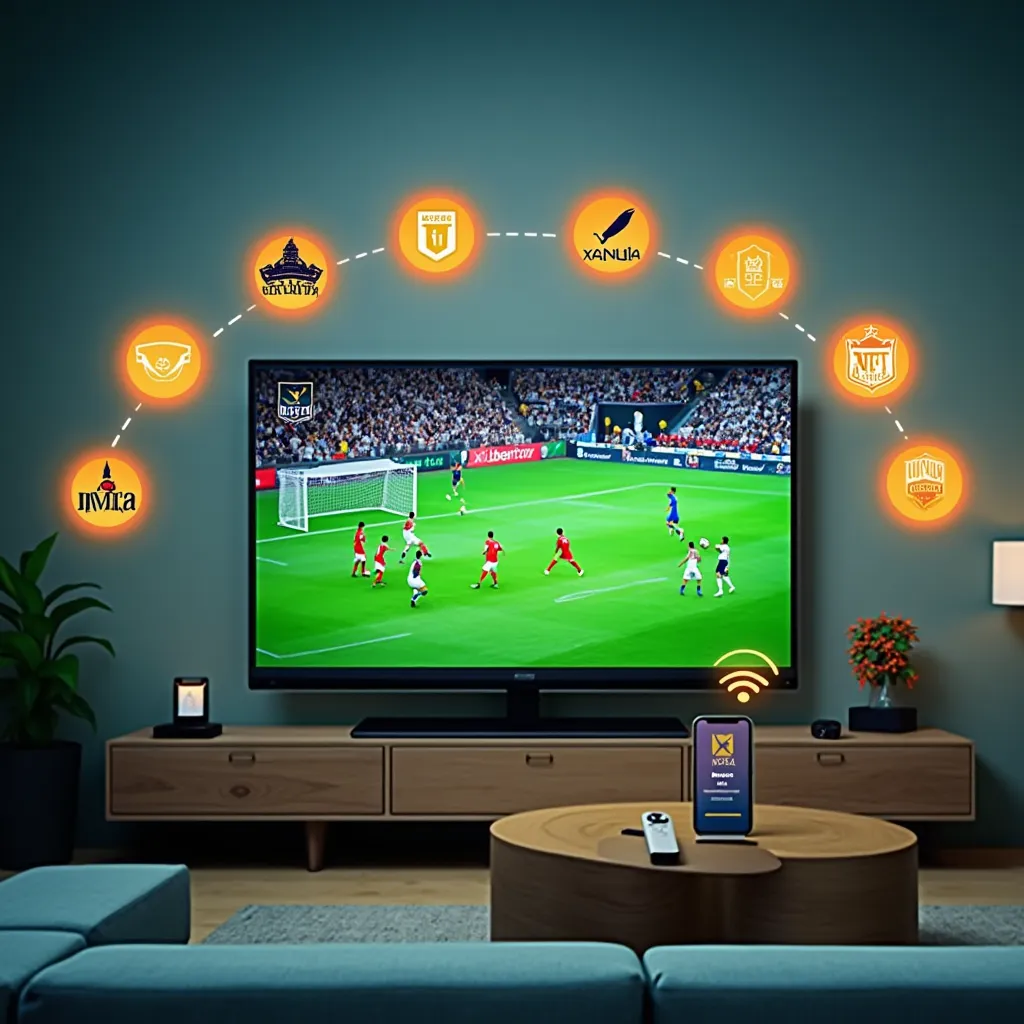 Apps Like FuboTV: LibertyTV live streaming sports on a Smart TV.